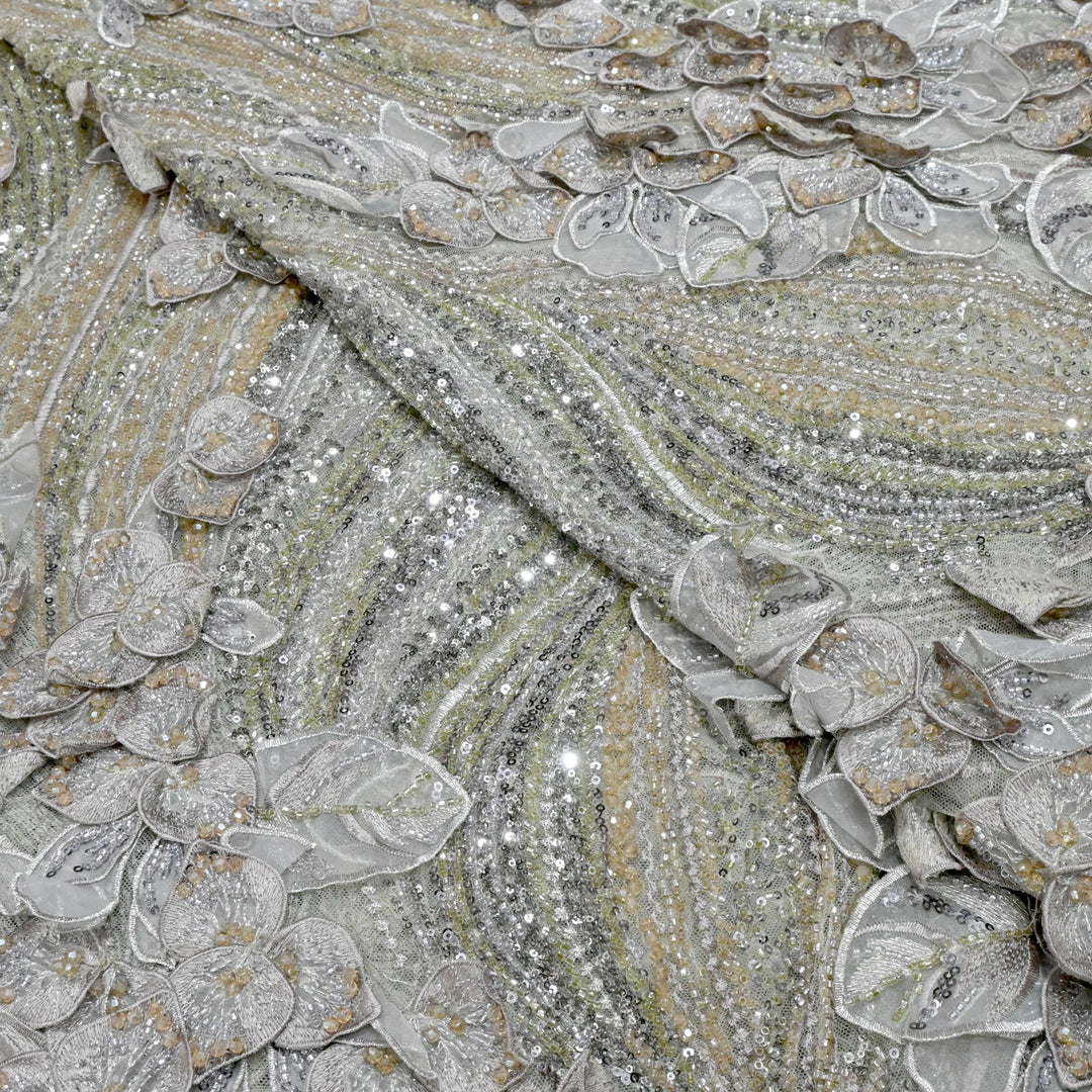 Beautiful Imported Net Cut Dana & Sequins Embroidery Fabrics