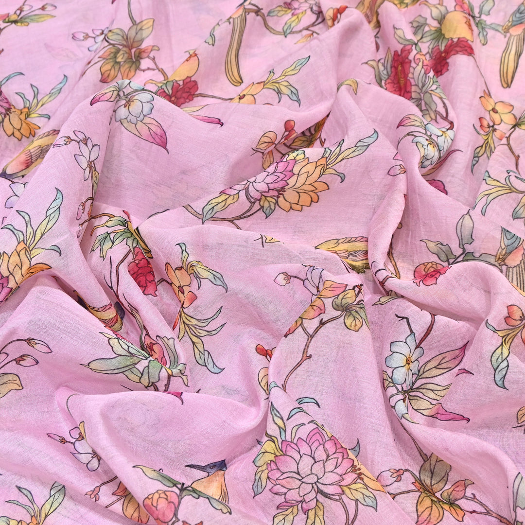 Mul Chanderi Digital Print Fabric - Soft Lightweight Designer Ethnic Fabric GT0185-23