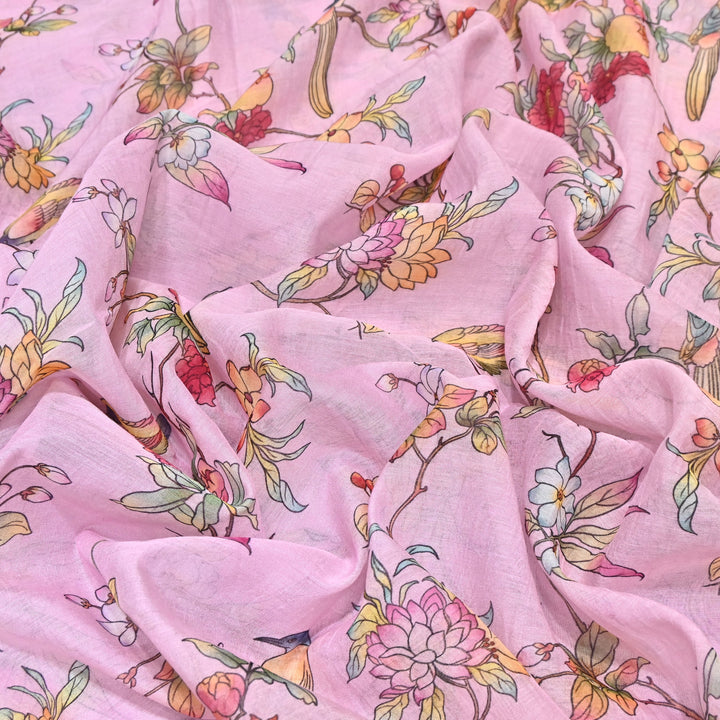 Mul Chanderi Digital Print Fabric - Soft Lightweight Designer Ethnic Fabric GT0185-23