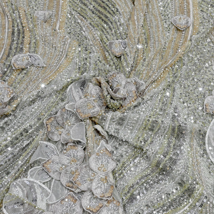 Beautiful Imported Net Cut Dana & Sequins Embroidery Fabrics