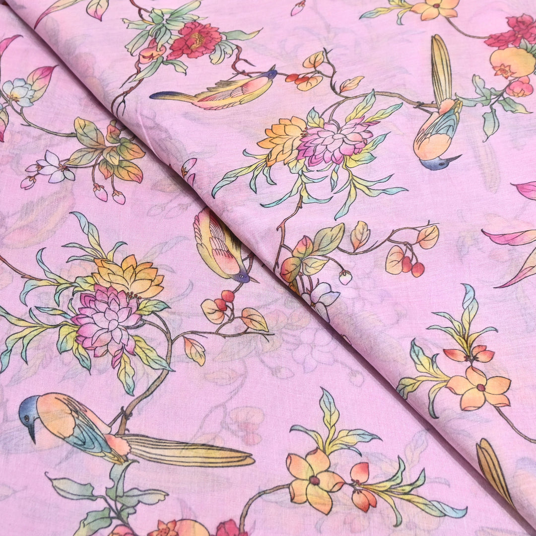 Mul Chanderi Digital Print Fabric - Soft Lightweight Designer Ethnic Fabric GT0185-23