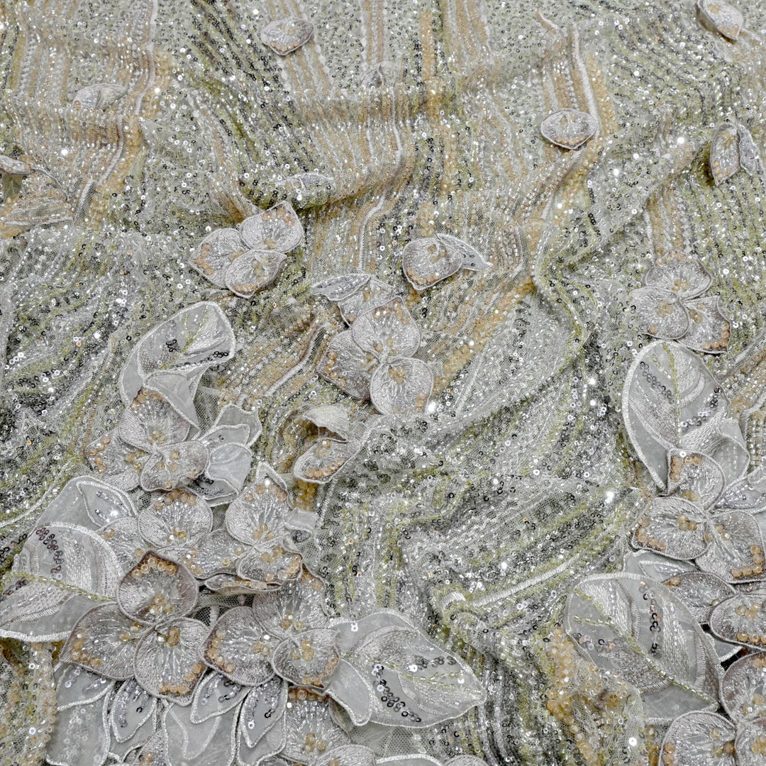 Beautiful Imported Net Cut Dana & Sequins Embroidery Fabrics