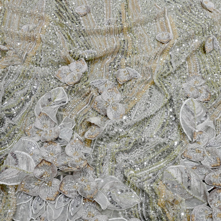 Beautiful Imported Net Cut Dana & Sequins Embroidery Fabrics