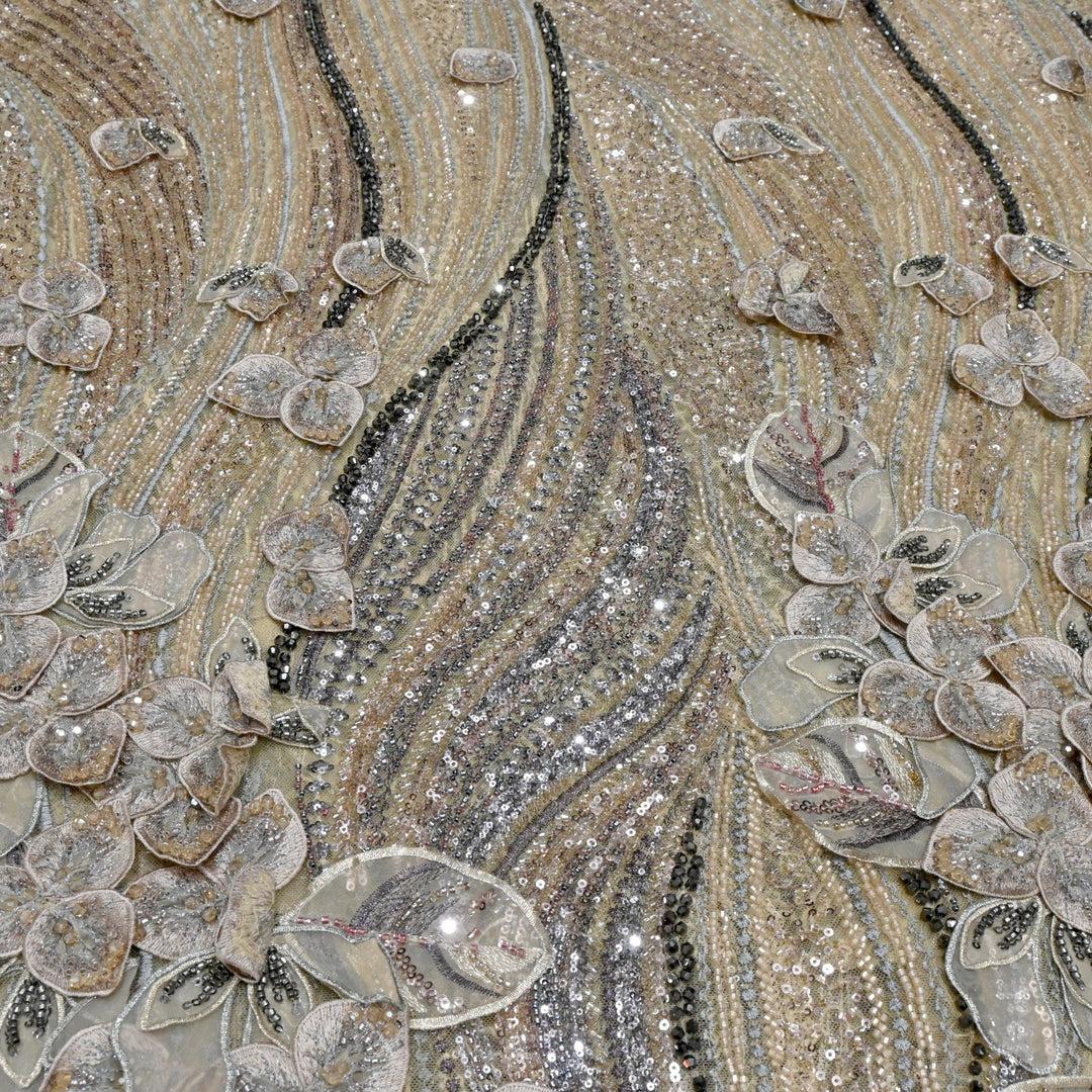 Beautiful Imported Net Cut Dana & Sequins Embroidery Fabrics