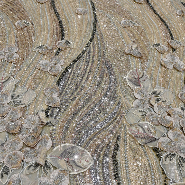 Beautiful Imported Net Cut Dana & Sequins Embroidery Fabrics