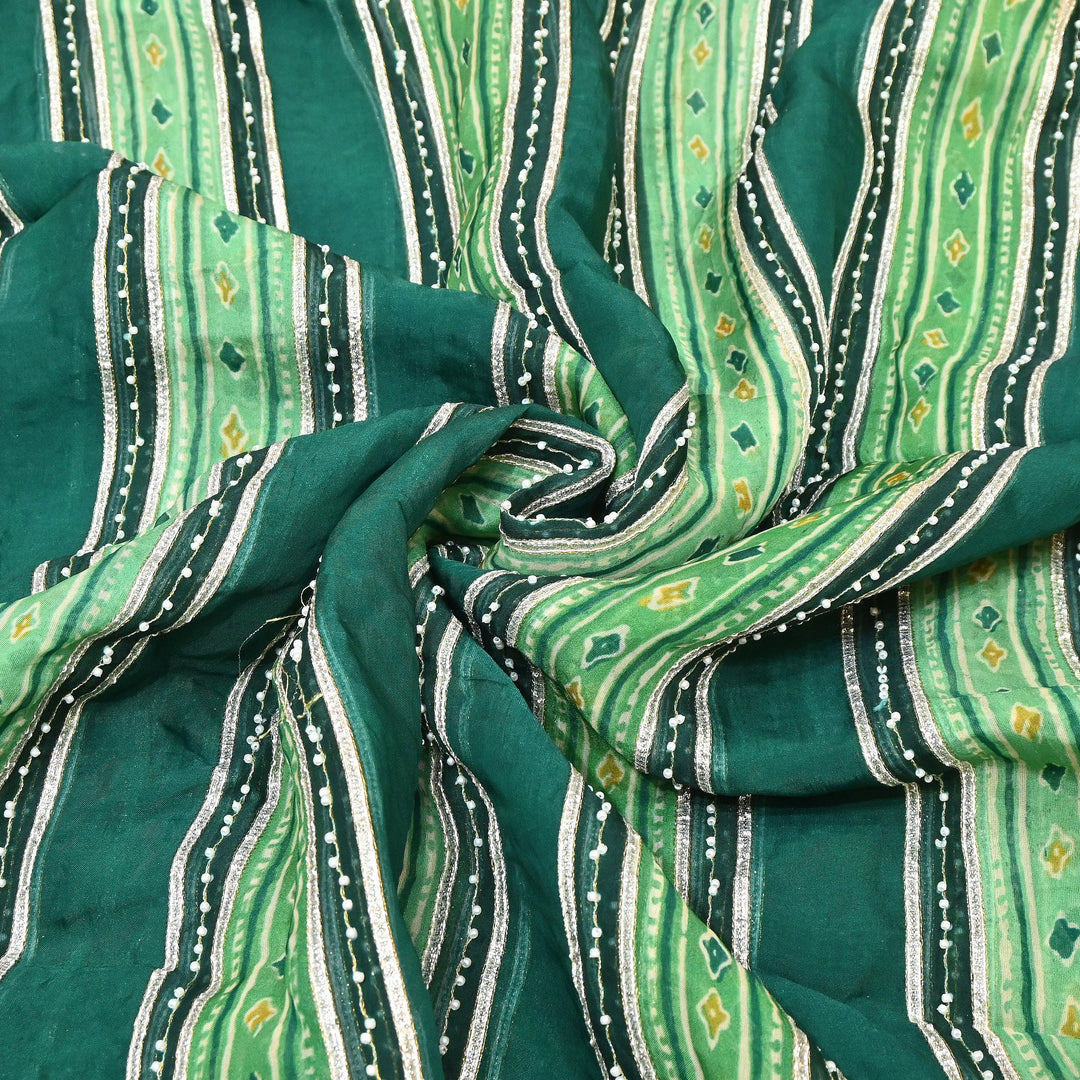 Organza Gota Zari & Moti Embroidered Fabric – Premium Festive Embroidery-D16943-A1