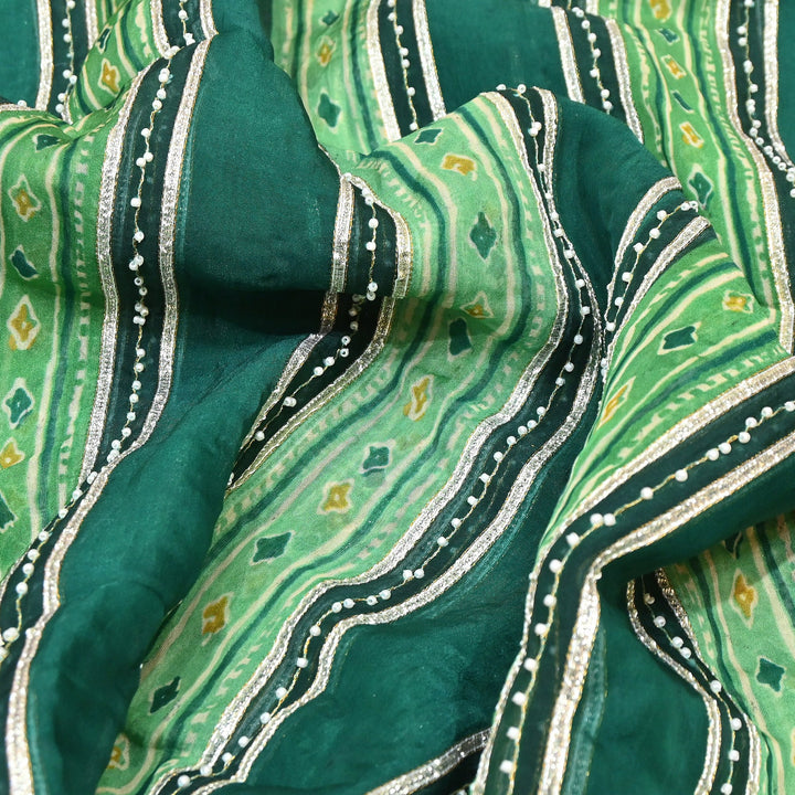 Organza Gota Zari & Moti Embroidered Fabric – Premium Festive Embroidery-D16943-A1