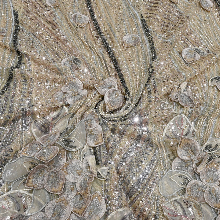 Beautiful Imported Net Cut Dana & Sequins Embroidery Fabrics