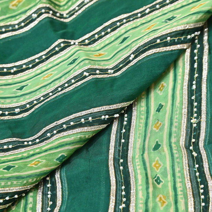 Organza Gota Zari & Moti Embroidered Fabric – Premium Festive Embroidery-D16943-A1