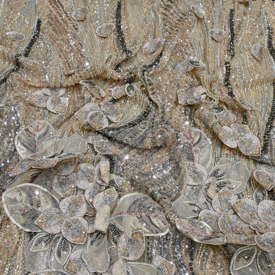 Beautiful Imported Net Cut Dana & Sequins Embroidery Fabrics