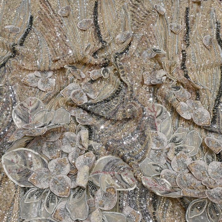 Beautiful Imported Net Cut Dana & Sequins Embroidery Fabrics