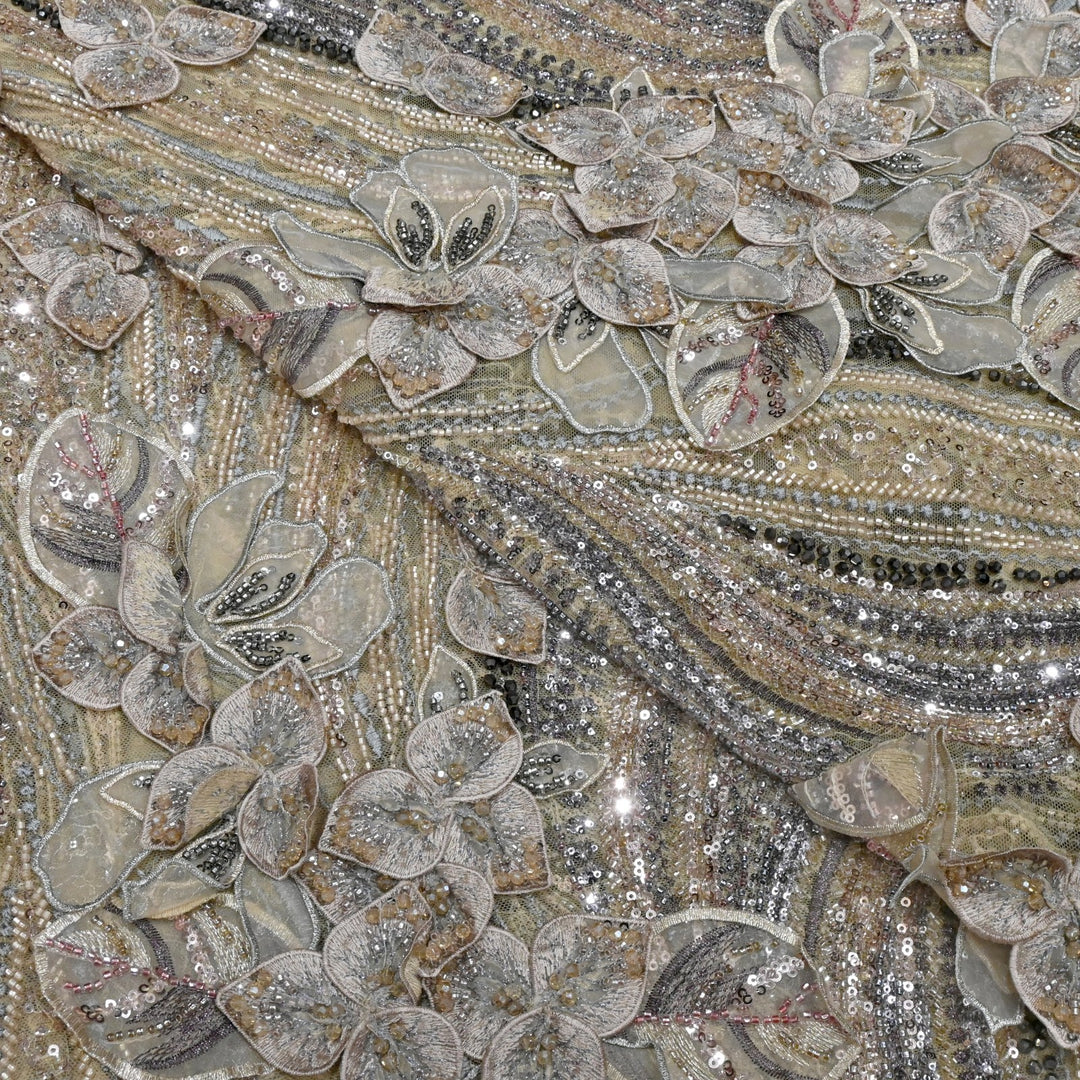 Beautiful Imported Net Cut Dana & Sequins Embroidery Fabrics