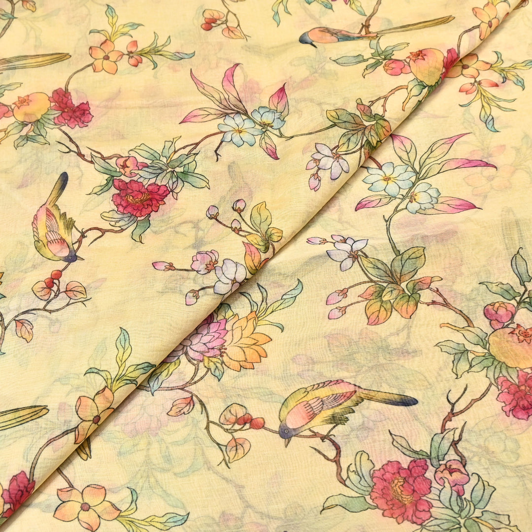 Mul Chanderi Digital Print Fabric - Soft Lightweight Designer Ethnic Fabric GT0185-25