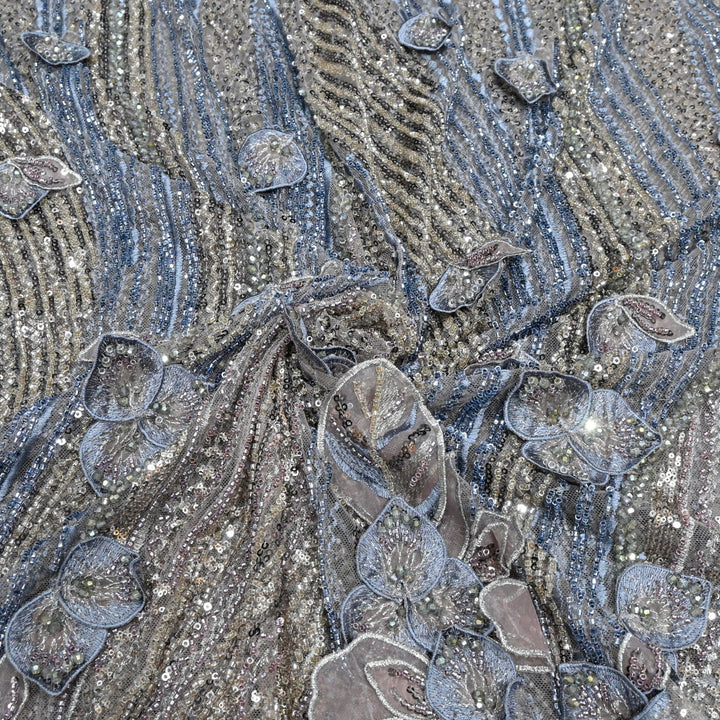 Beautiful Imported Net Cut Dana & Sequins Embroidery Fabrics