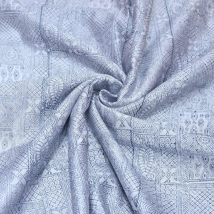 80GM Silk Chanderi Digital Print Fabric | Premium Geometric Print-TH0912-A