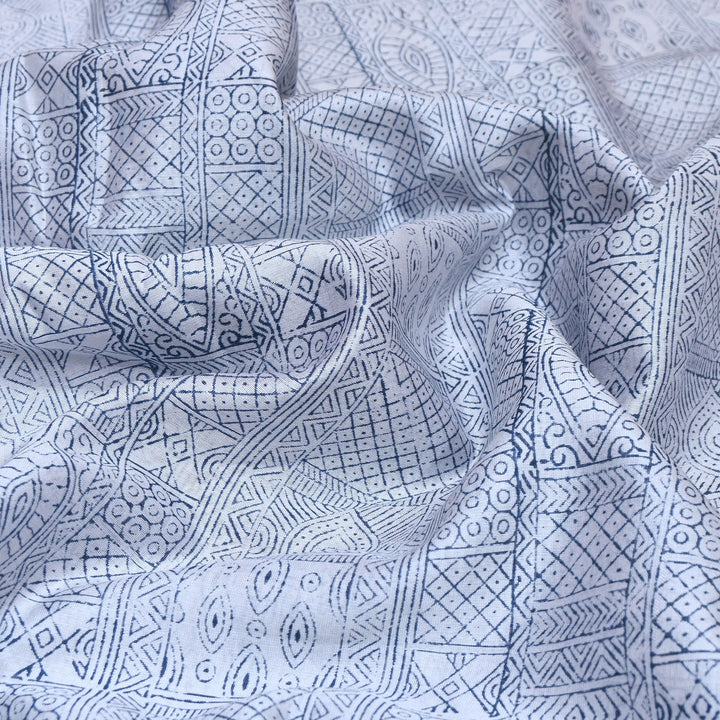 80GM Silk Chanderi Digital Print Fabric | Premium Geometric Print-TH0912-A