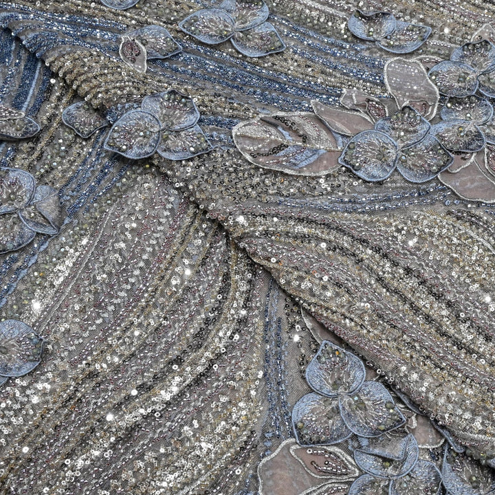 Beautiful Imported Net Cut Dana & Sequins Embroidery Fabrics