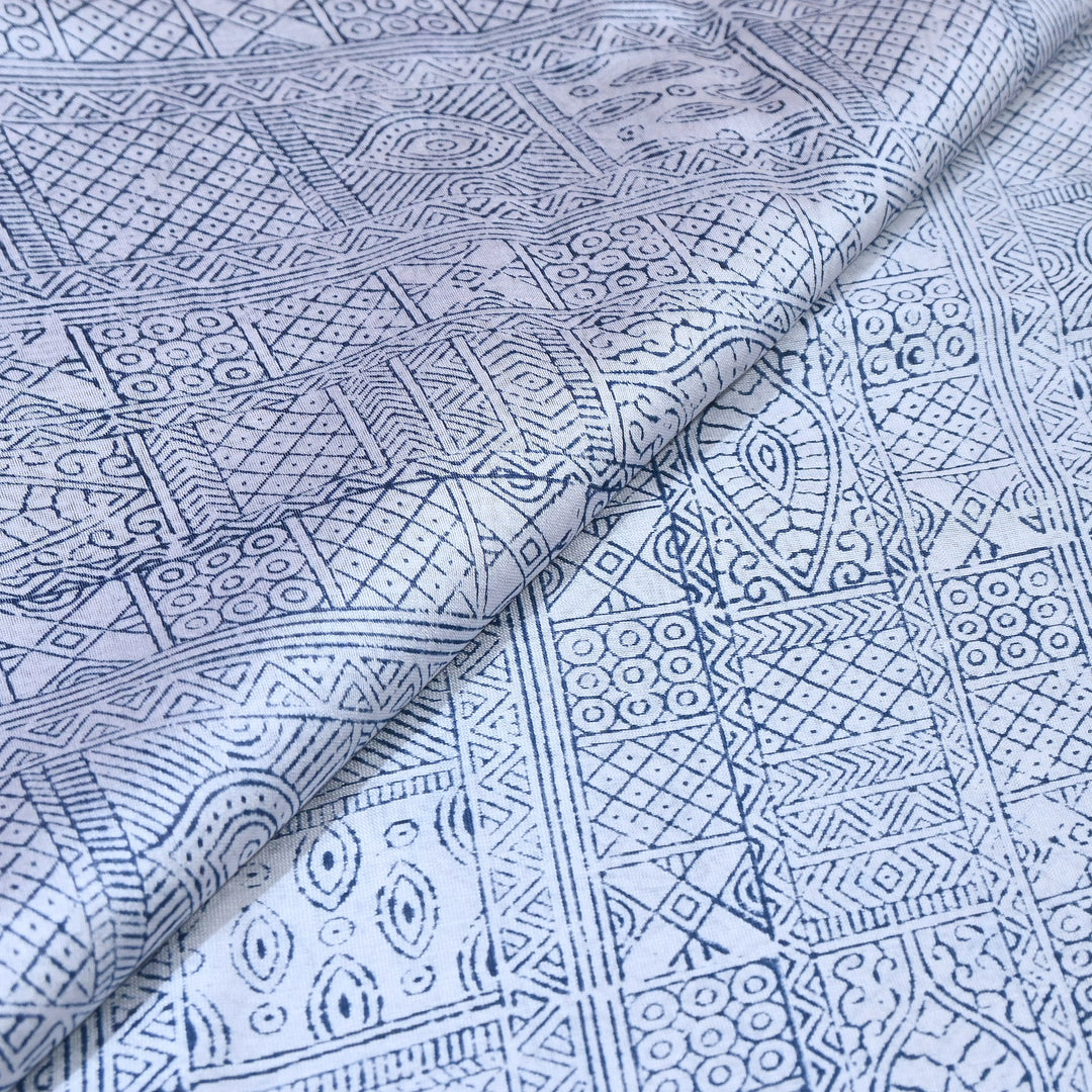80GM Silk Chanderi Digital Print Fabric | Premium Geometric Print-TH0912-A