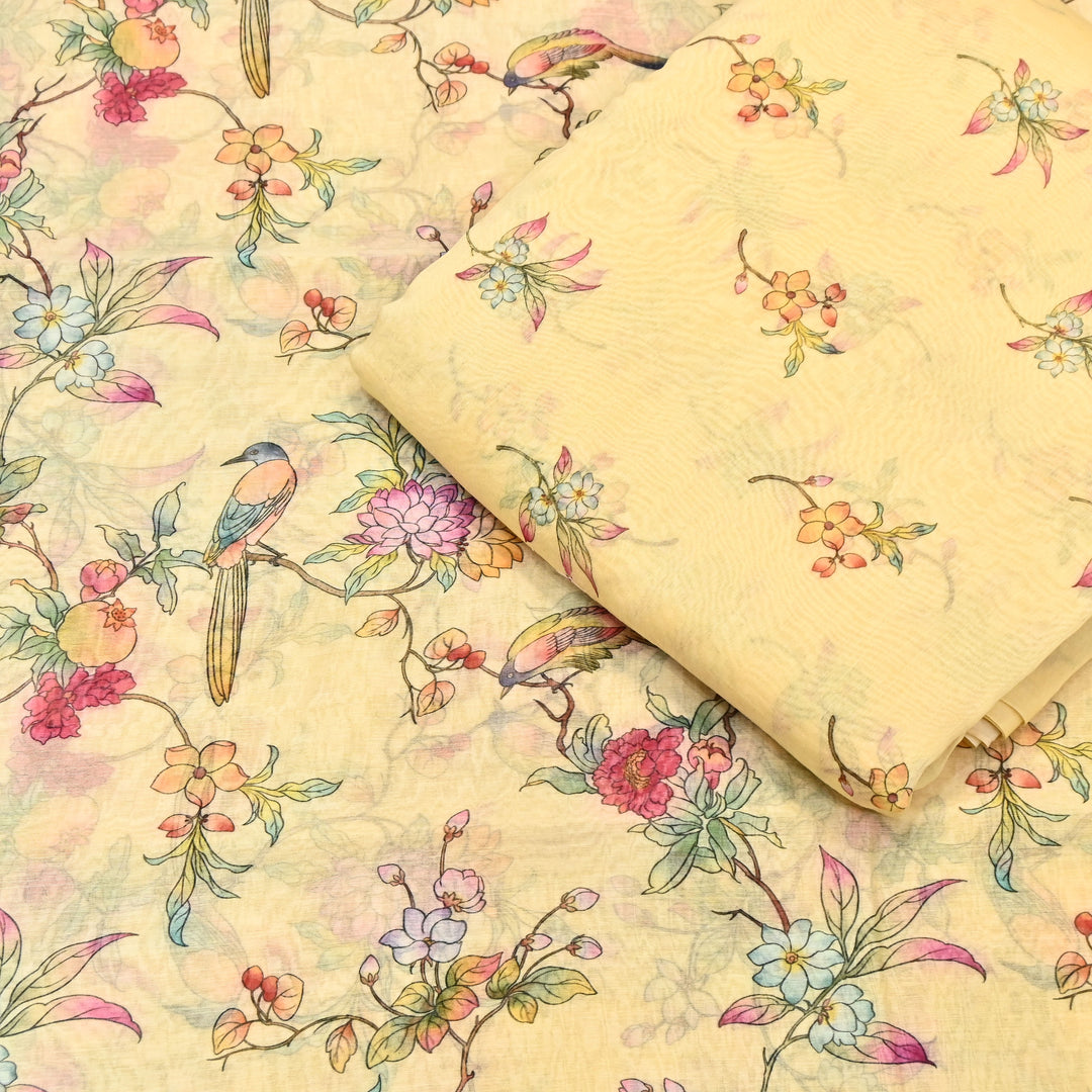 Mul Chanderi Digital Print Fabric - Soft Lightweight Designer Ethnic Fabric GT0185-25