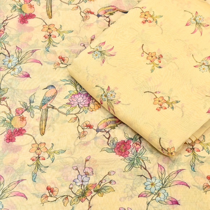Mul Chanderi Digital Print Fabric - Soft Lightweight Designer Ethnic Fabric GT0185-25