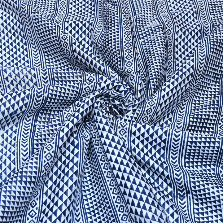 80GM Silk Chanderi Digital Print Fabric | Premium Geometric Print-TH0912-A1