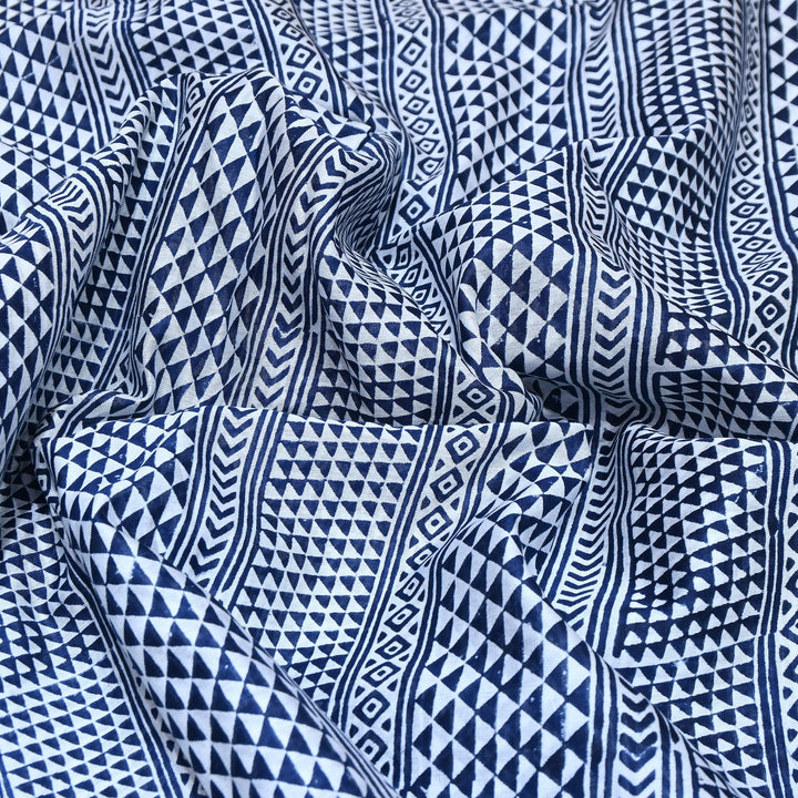 80GM Silk Chanderi Digital Print Fabric | Premium Geometric Print-TH0912-A1
