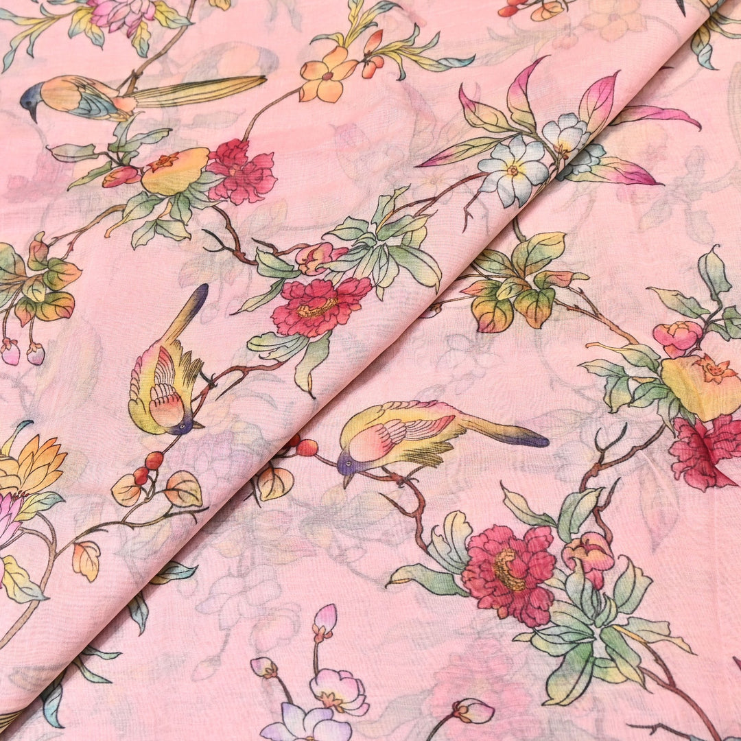 Mul Chanderi Digital Print Fabric - Soft Lightweight Designer Ethnic Fabric GT0185-27