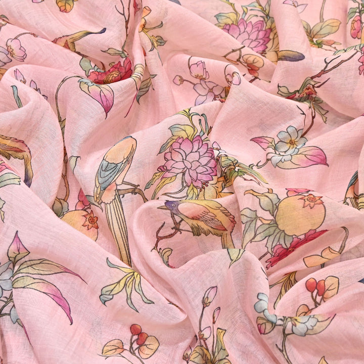 Mul Chanderi Digital Print Fabric - Soft Lightweight Designer Ethnic Fabric GT0185-27