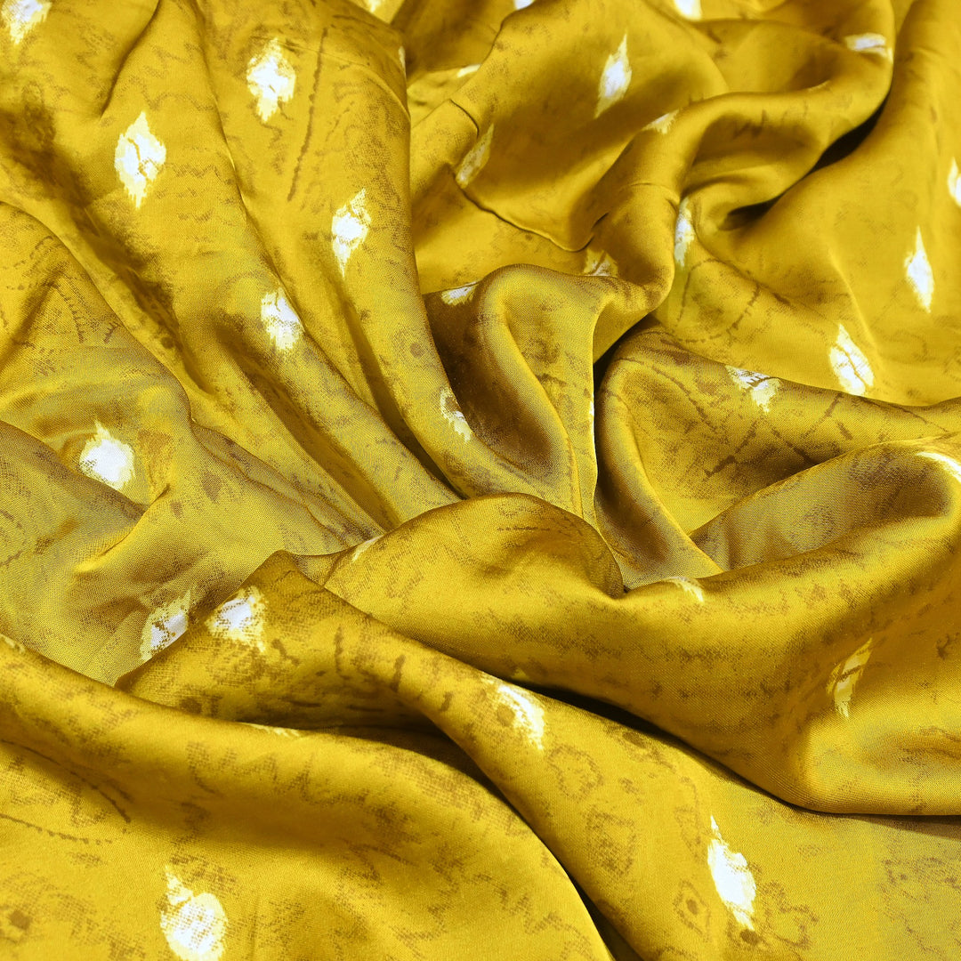 Bemberg Satin Digital Print Fabric – Premium Designer Printed Satin Fabric - 001333-H2