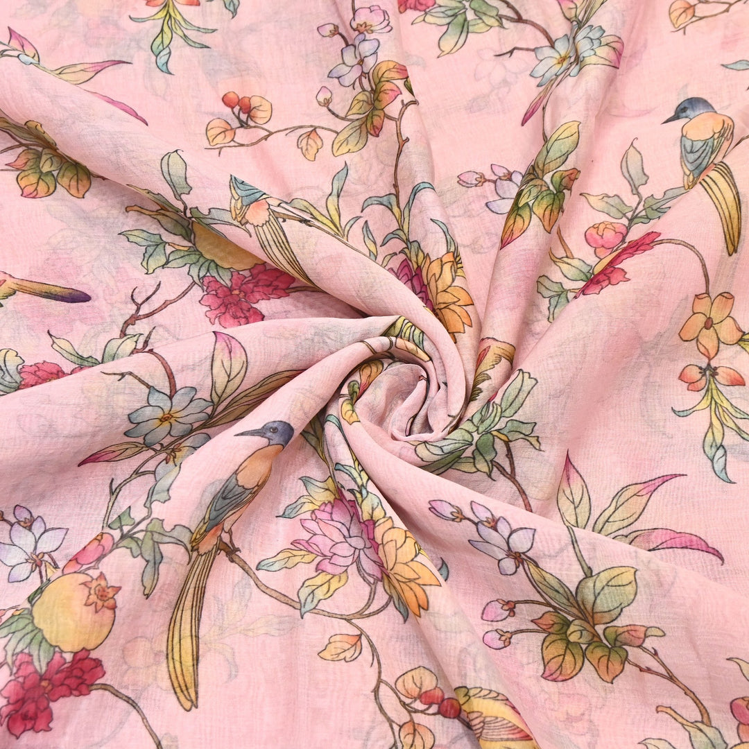 Mul Chanderi Digital Print Fabric - Soft Lightweight Designer Ethnic Fabric GT0185-27