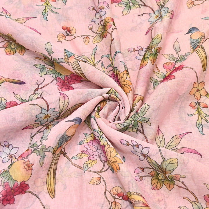 Mul Chanderi Digital Print Fabric - Soft Lightweight Designer Ethnic Fabric GT0185-27