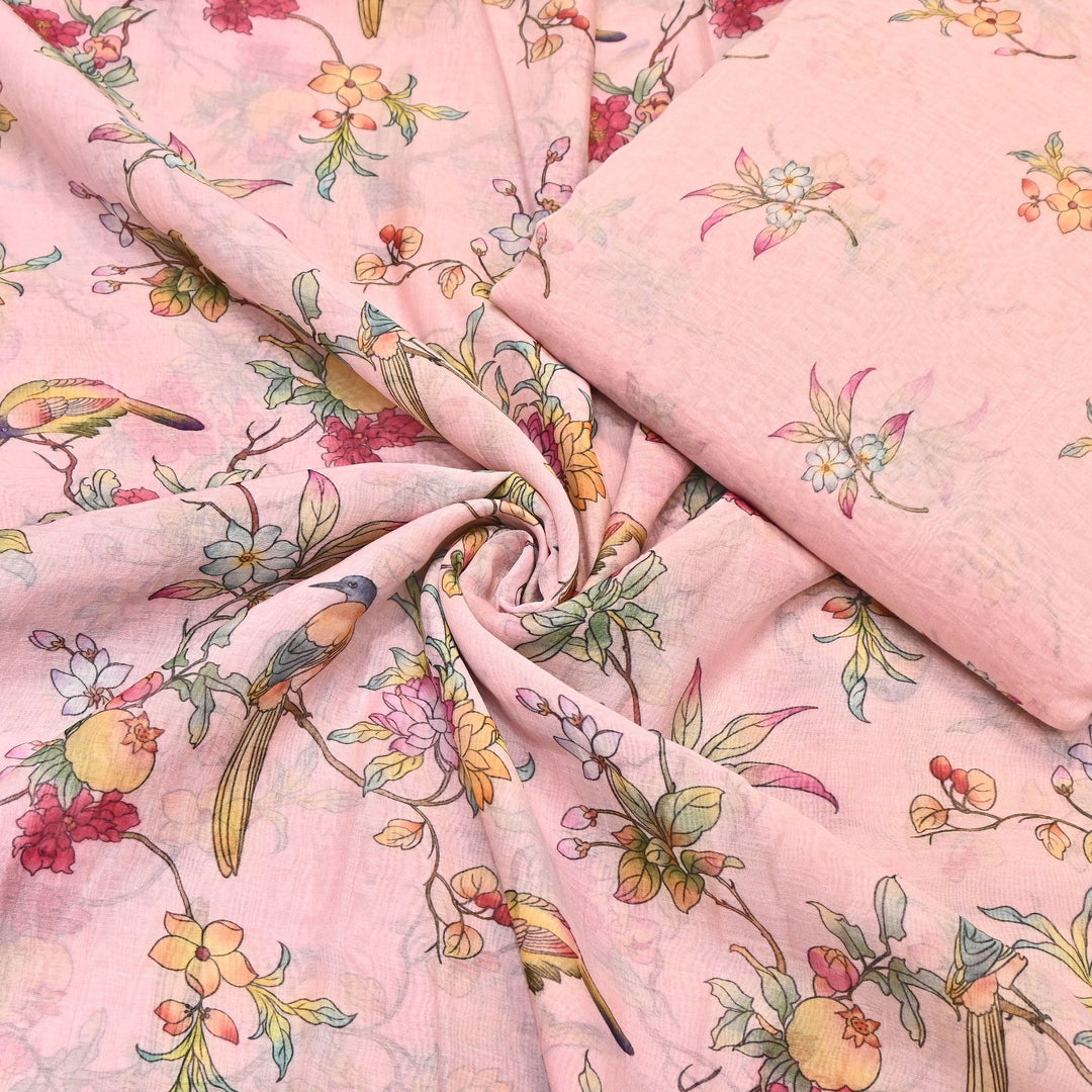 Mul Chanderi Digital Print Fabric - Soft Lightweight Designer Ethnic Fabric GT0185-27