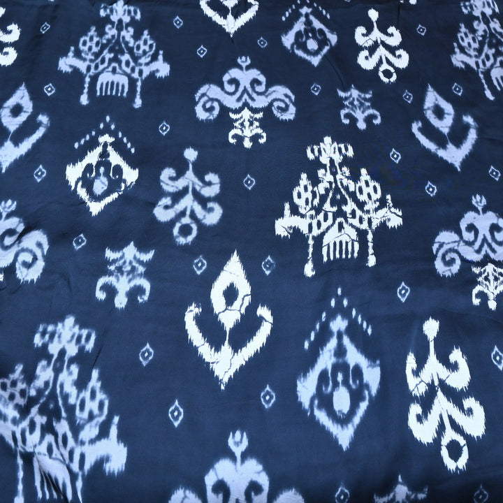 Bemberg Satin Digital Print Fabric – Premium Designer Printed Satin Fabric - 001333-H4