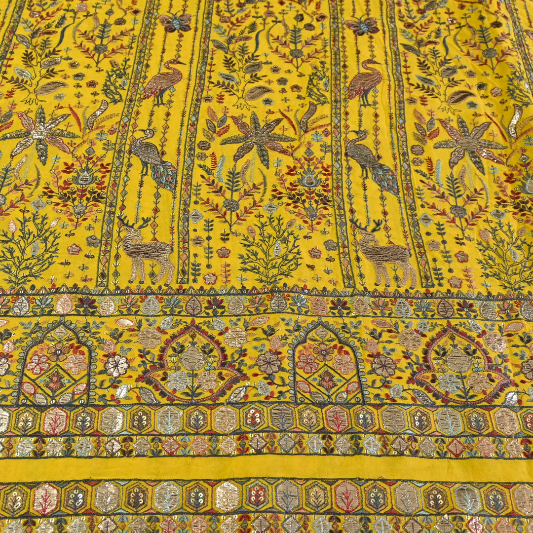 Dyed Viscose Georgette Gota Sequins Embroidery Fabrics