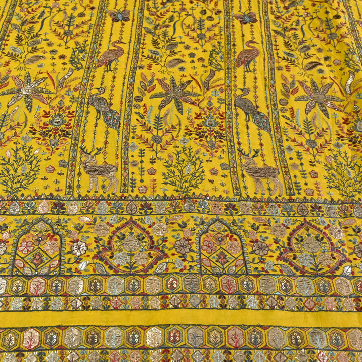 Dyed Viscose Georgette Gota Sequins Embroidery Fabrics