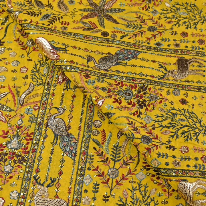 Dyed Viscose Georgette Gota Sequins Embroidery Fabrics