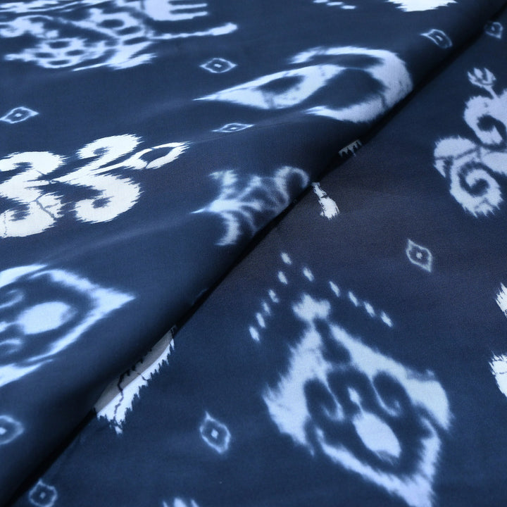 Bemberg Satin Digital Print Fabric – Premium Designer Printed Satin Fabric - 001333-H4