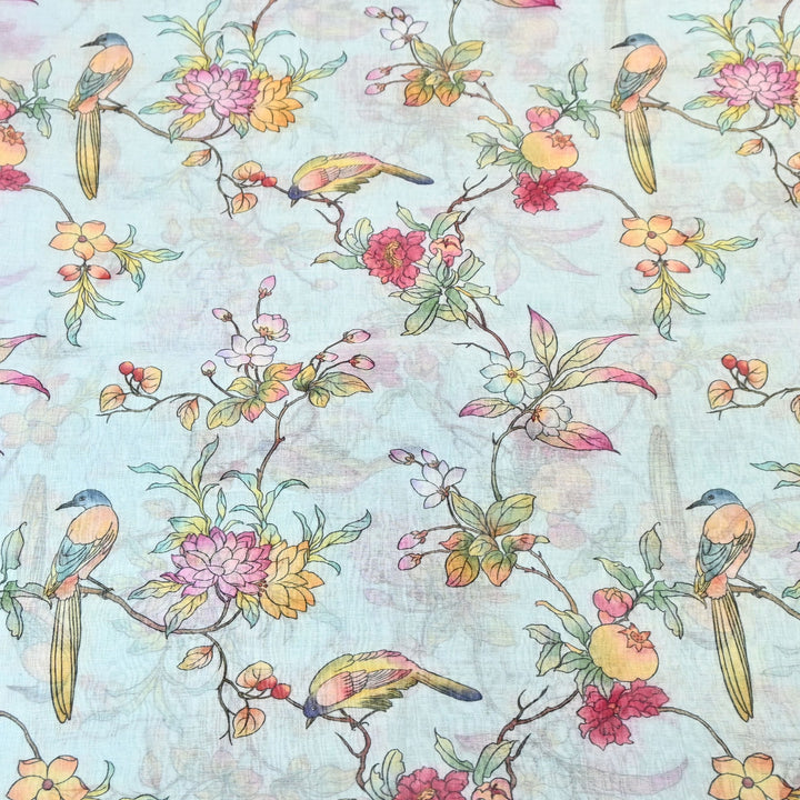 Mul Chanderi Digital Print Fabric - Soft Lightweight Designer Ethnic Fabric GT0185-29
