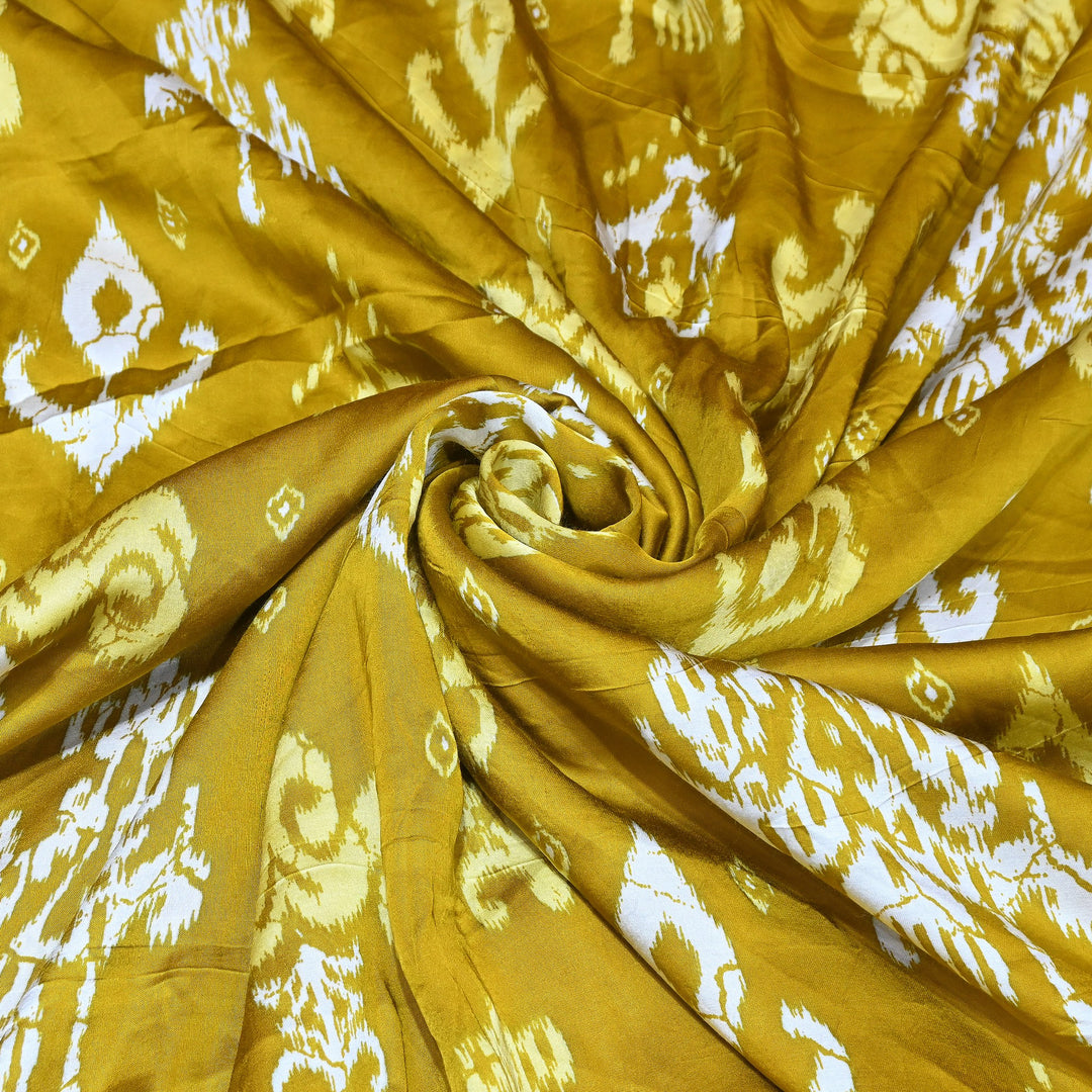 Bemberg Satin Digital Print Fabric – Premium Designer Printed Satin Fabric - 001333-H5