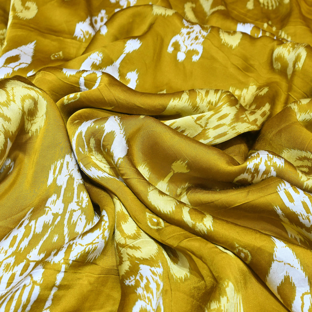 Bemberg Satin Digital Print Fabric – Premium Designer Printed Satin Fabric - 001333-H5