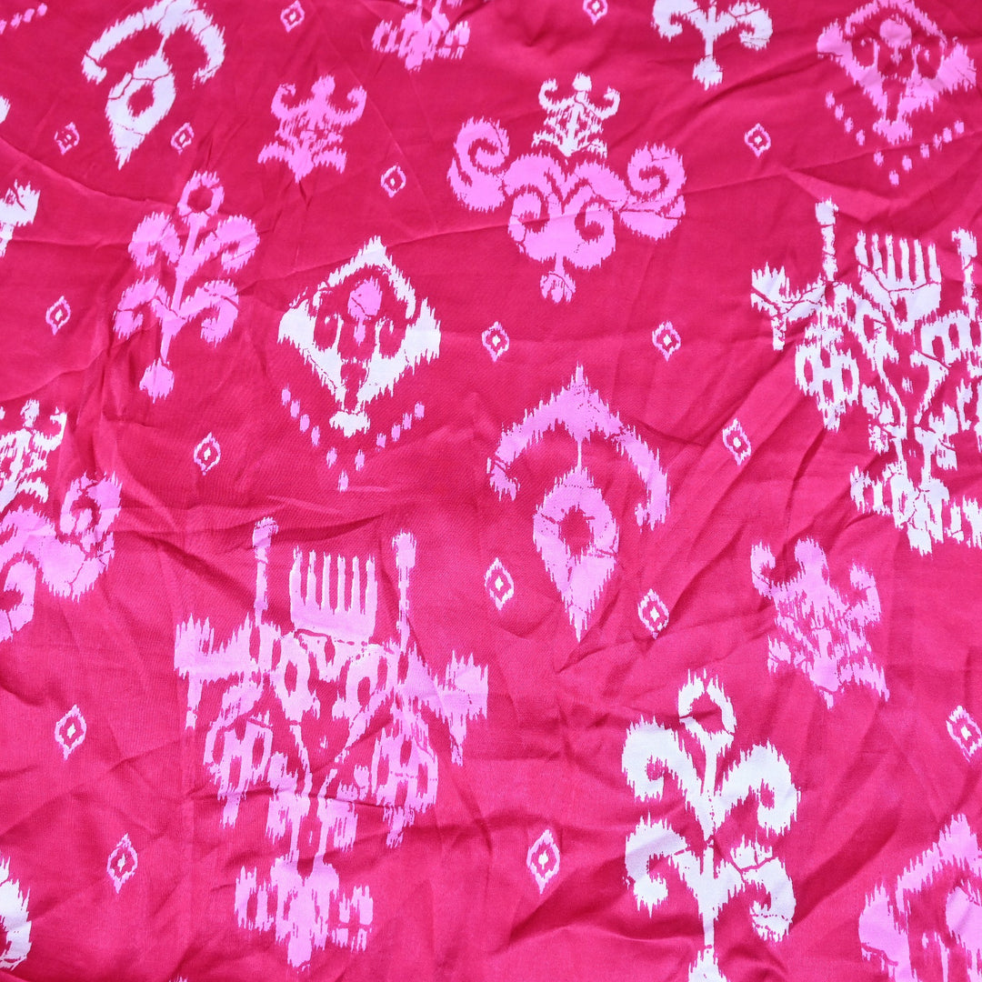 Bemberg Satin Digital Print Fabric – Premium Designer Printed Satin Fabric - 001333-H6