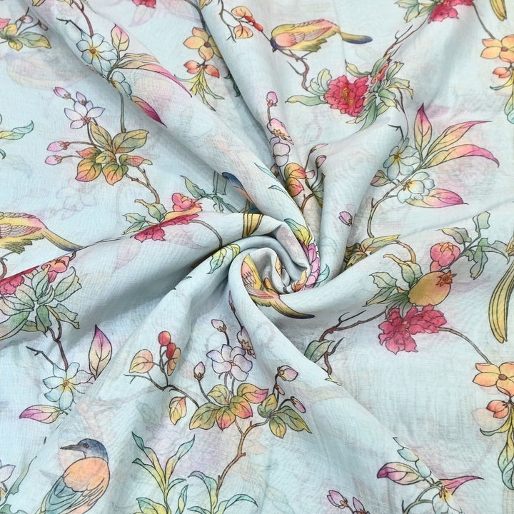 Mul Chanderi Digital Print Fabric - Soft Lightweight Designer Ethnic Fabric GT0185-29