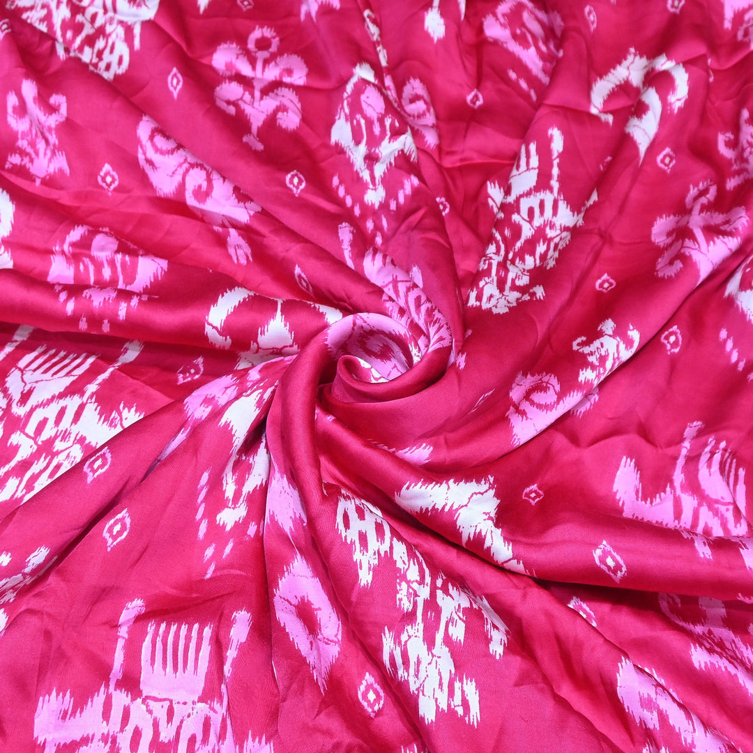 Bemberg Satin Digital Print Fabric – Premium Designer Printed Satin Fabric - 001333-H6