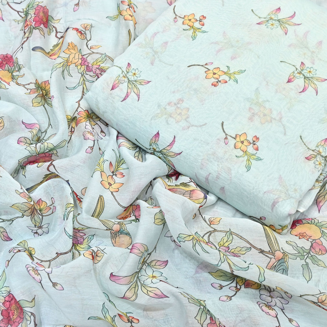 Mul Chanderi Digital Print Fabric - Soft Lightweight Designer Ethnic Fabric GT0185-29
