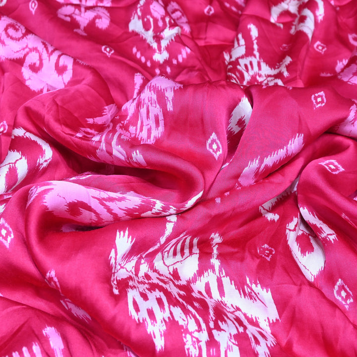 Bemberg Satin Digital Print Fabric – Premium Designer Printed Satin Fabric - 001333-H6