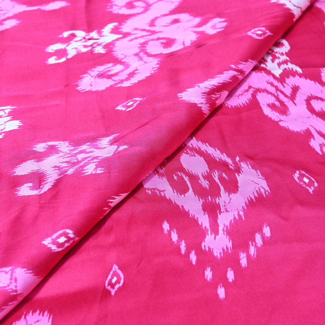 Bemberg Satin Digital Print Fabric – Premium Designer Printed Satin Fabric - 001333-H6