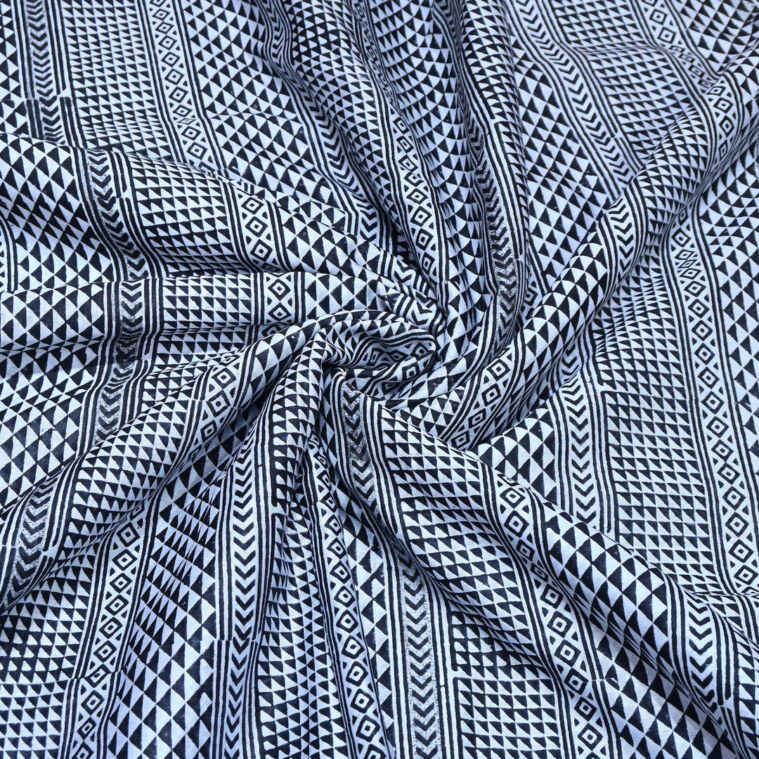 80GM Silk Chanderi Digital Print Fabric | Premium Geometric Print-TH0912-A2