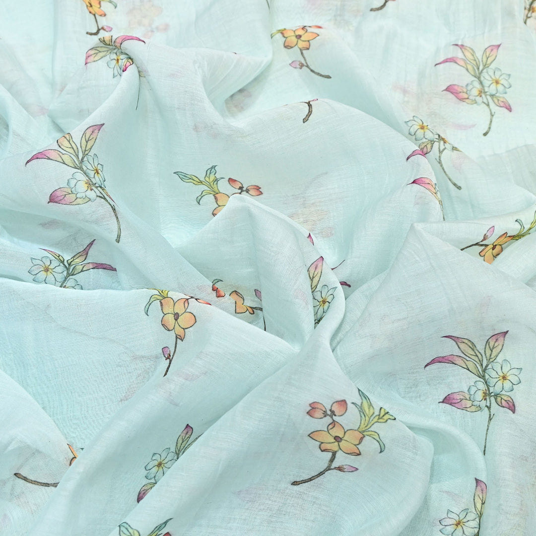 Mul Chanderi Digital Print Fabric - Soft Lightweight Designer Ethnic Fabric GT0185-30