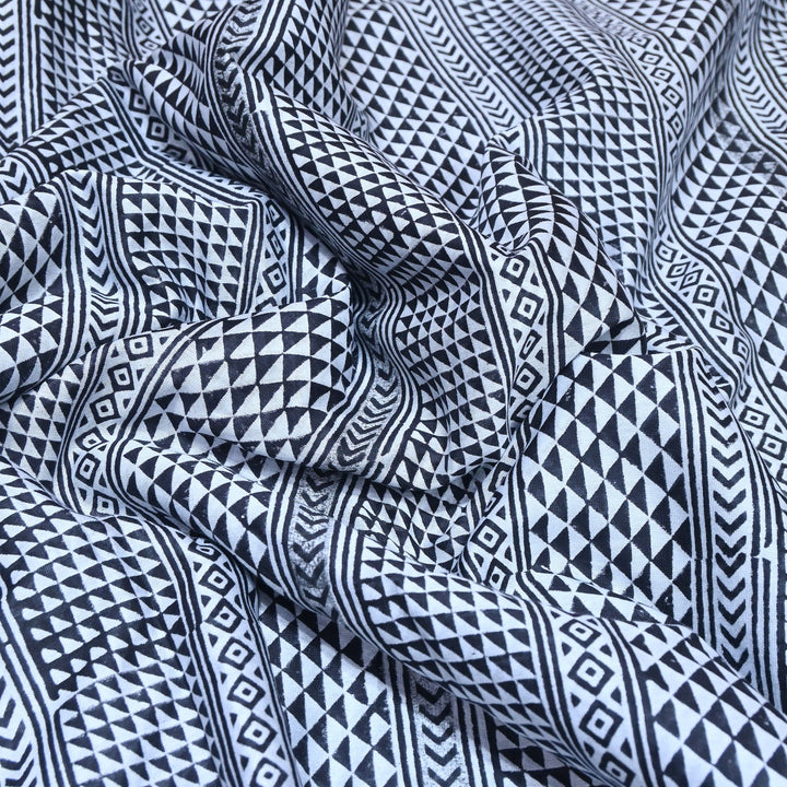 80GM Silk Chanderi Digital Print Fabric | Premium Geometric Print-TH0912-A2