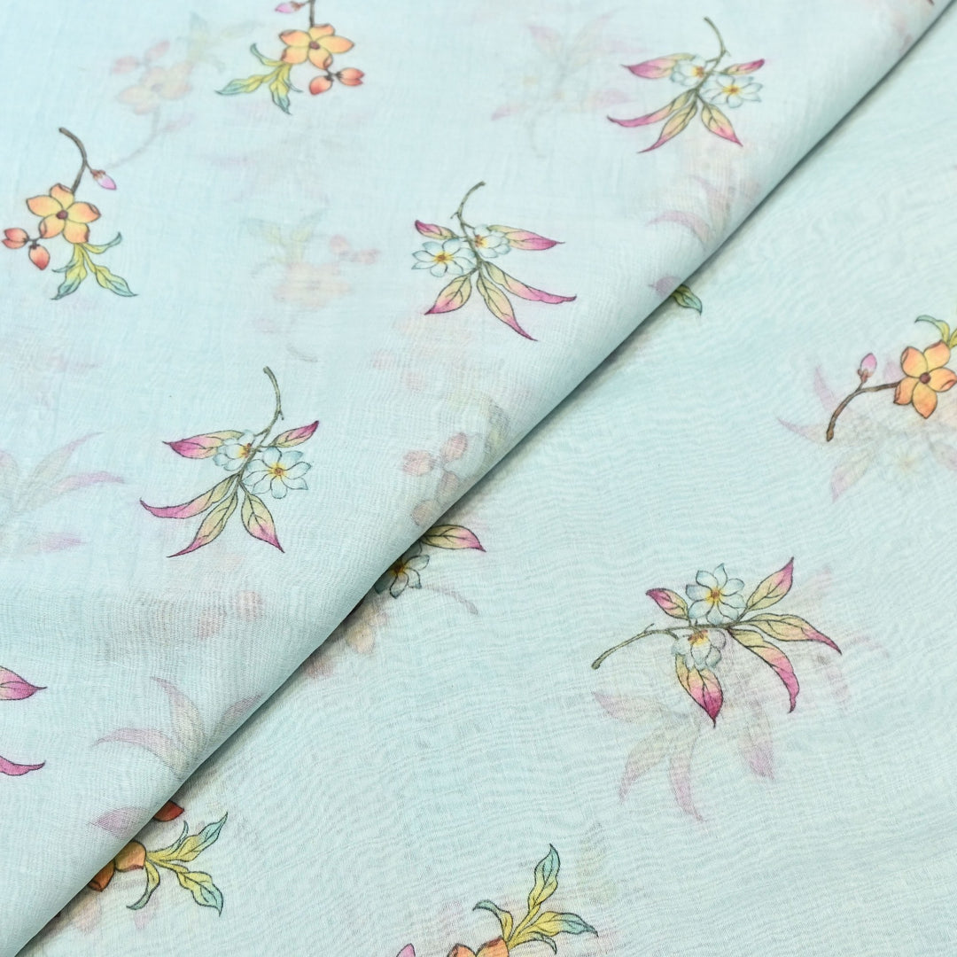 Mul Chanderi Digital Print Fabric - Soft Lightweight Designer Ethnic Fabric GT0185-30